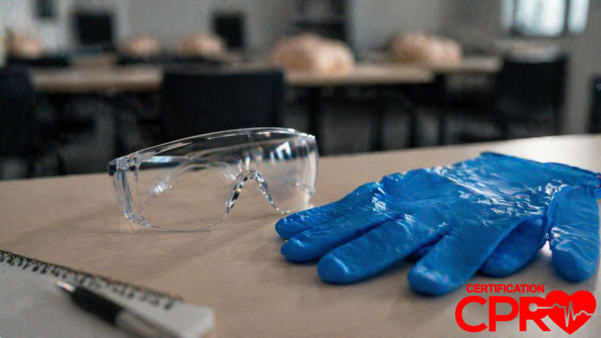 PPE gear for bloodborne pathogens training in CPR certification classes West Palm Beach.