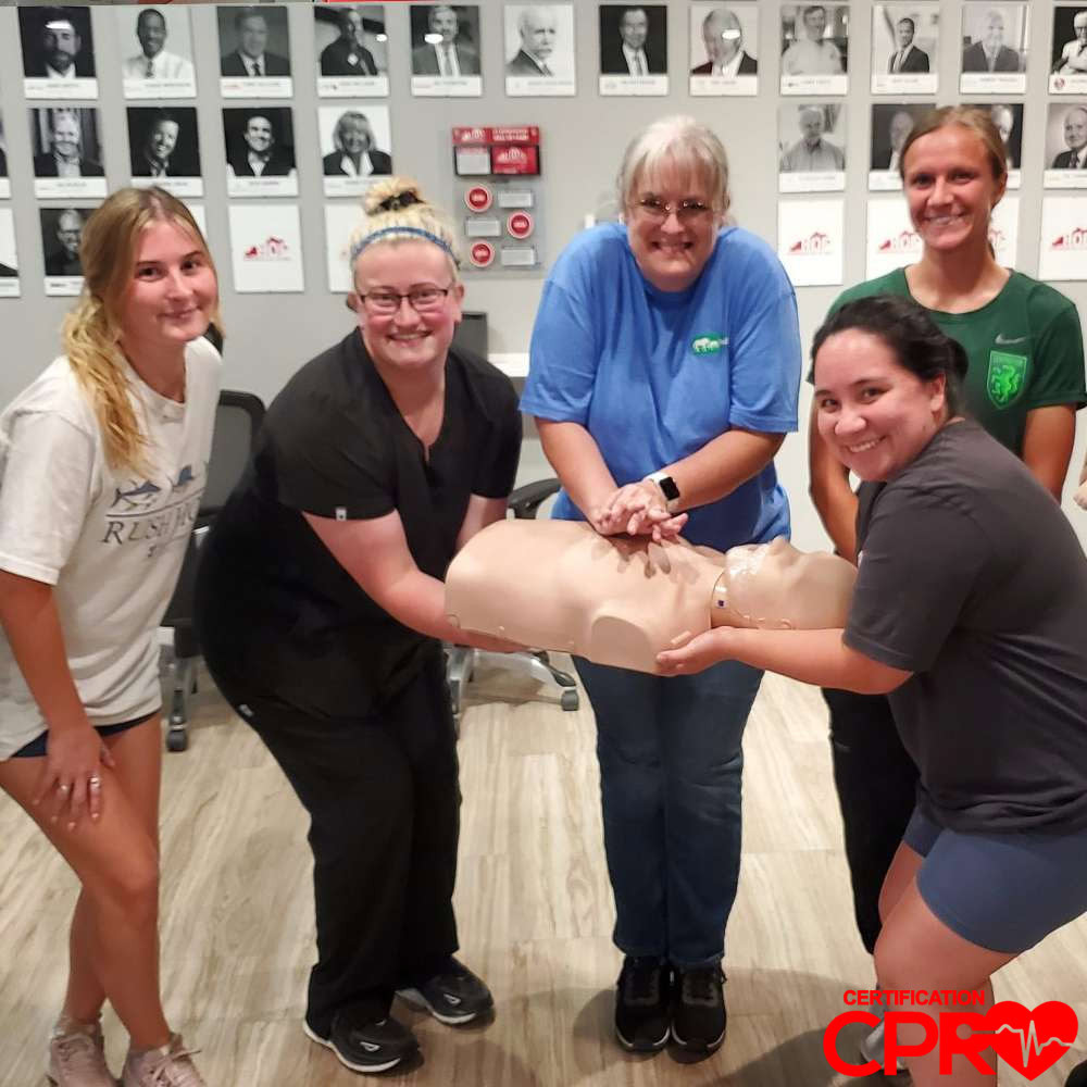 Group CPR training session in West Palm Beach with certification course.