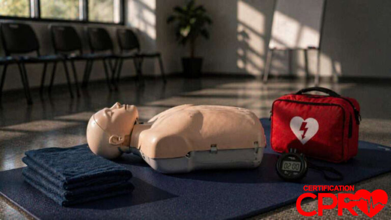 CPR training mannequin for certification in West Palm Beach.