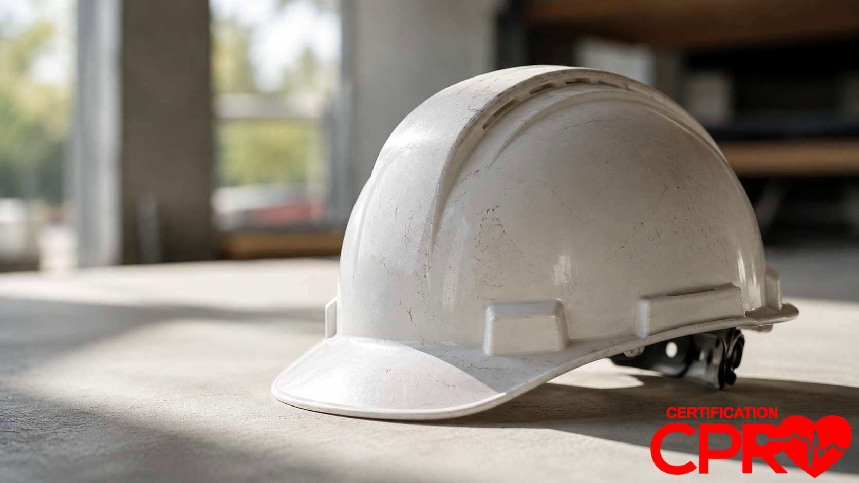 Construction helmet for CPR certification training in West Palm Beach.